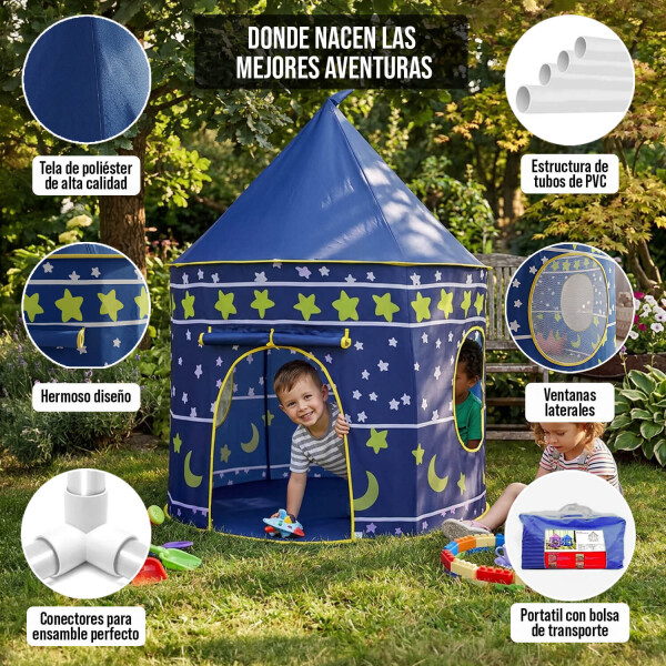 Carpa Casita Infantil Castillo Tipi Casa Para Niños Plegable Imback Color Azul Carpa Casita Infantil Castillo Tipi Casa Para Niños Plegable Imback Color Azul