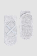 Media pilates con elastico Gris claro