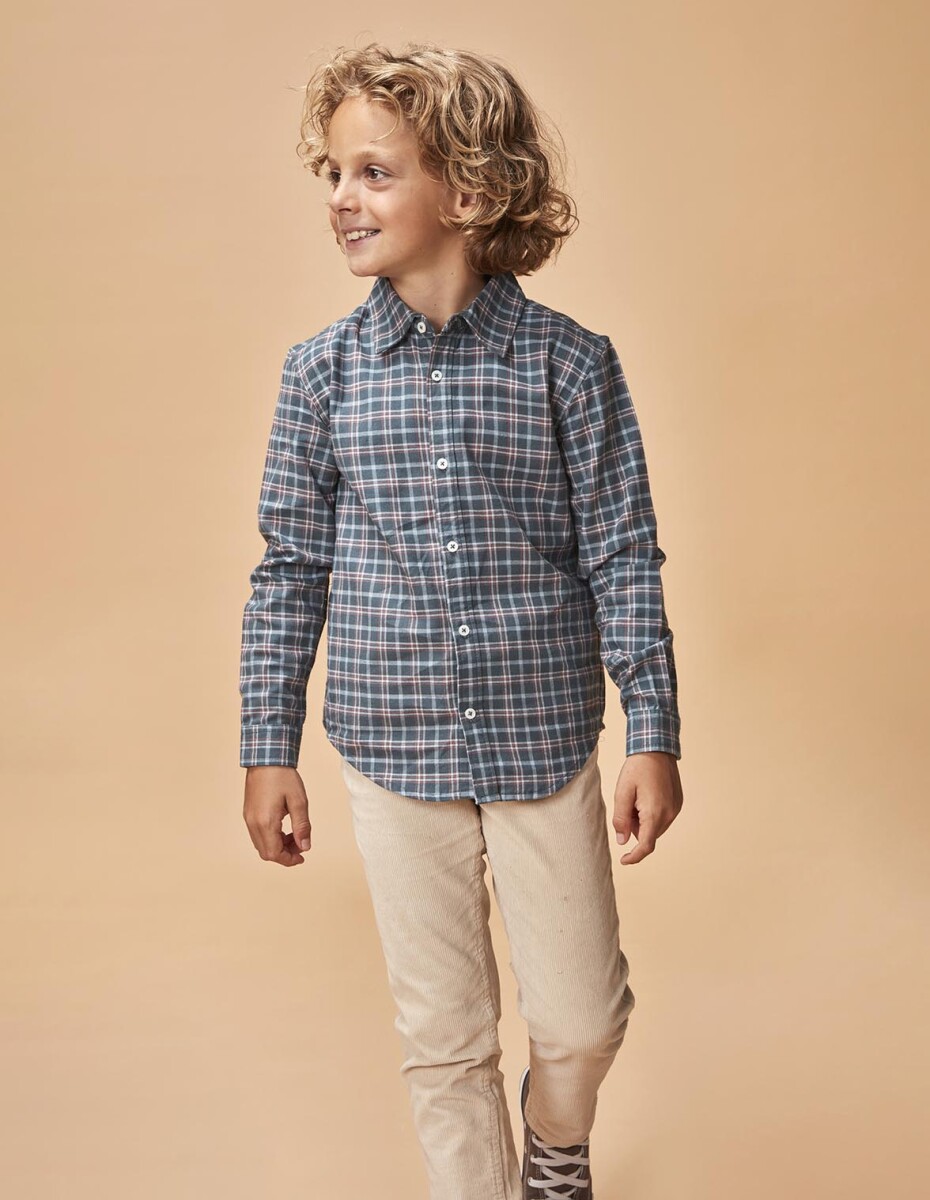 Camisa Tapeta Larga - Petroleo 