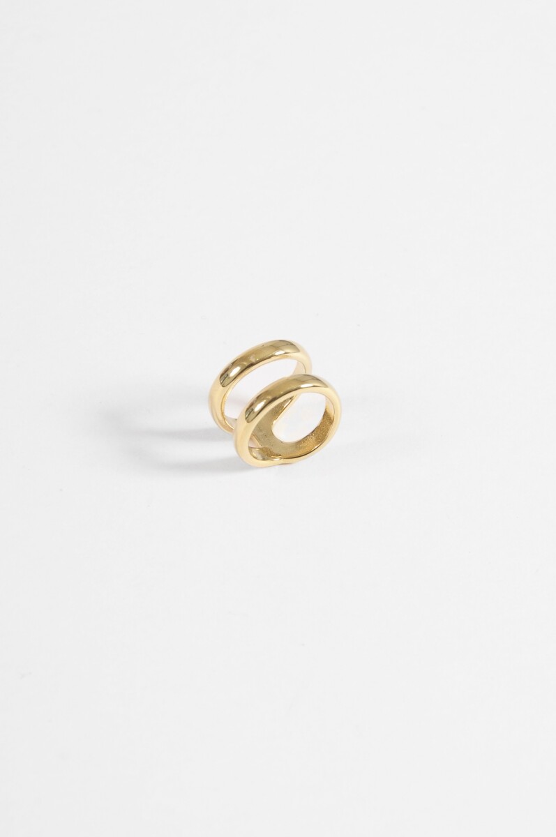 Anillo acero doble - dorado 