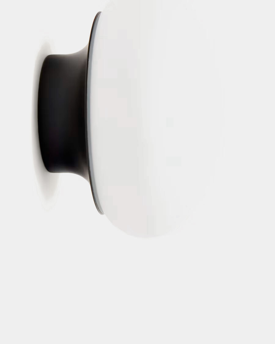 Aplique Bamila de cristal ahumado y metal negro Ø15 cm