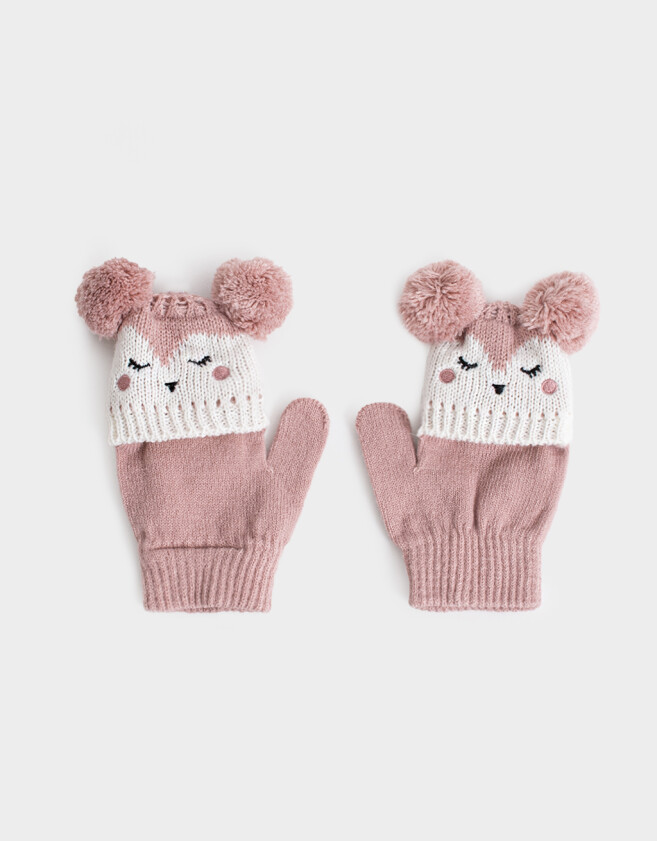 Guantes Infantiles Animalito Guantes Infantiles De Animalito - Rosa Claro