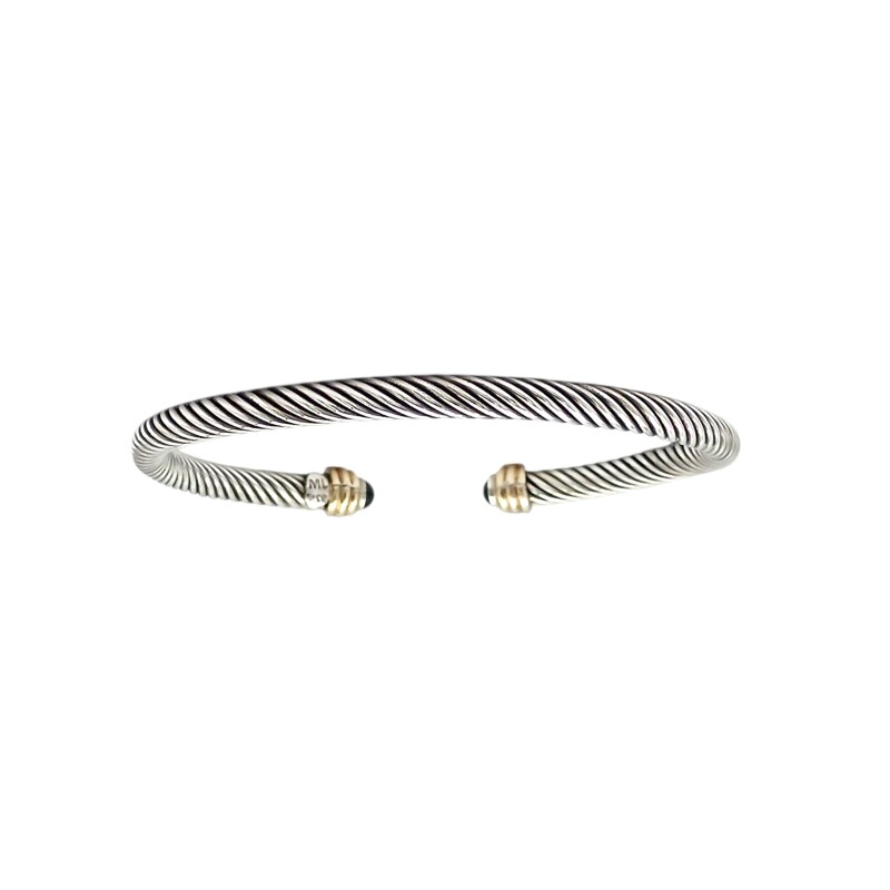 Brazalete Torneado-Plata y Oro-Con resina- BR5003 sinpiedra