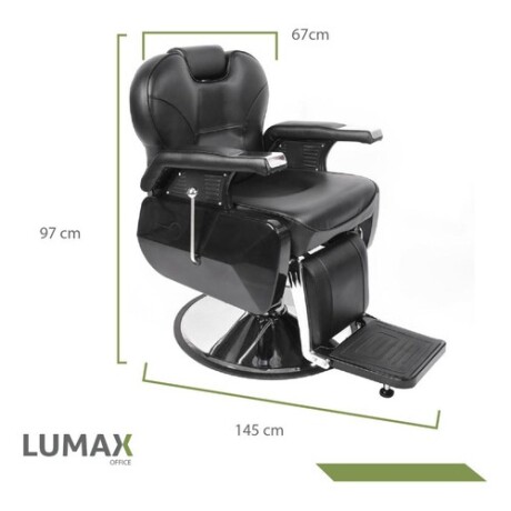 Sillon de Peluqueria Barberia Hidraulico Reclinable Ecocuero Negro