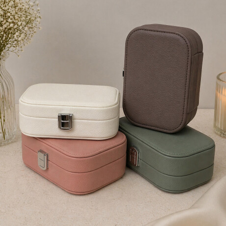 Joyero con espejo y hebilla - Chico 15x10x5cm Rosado