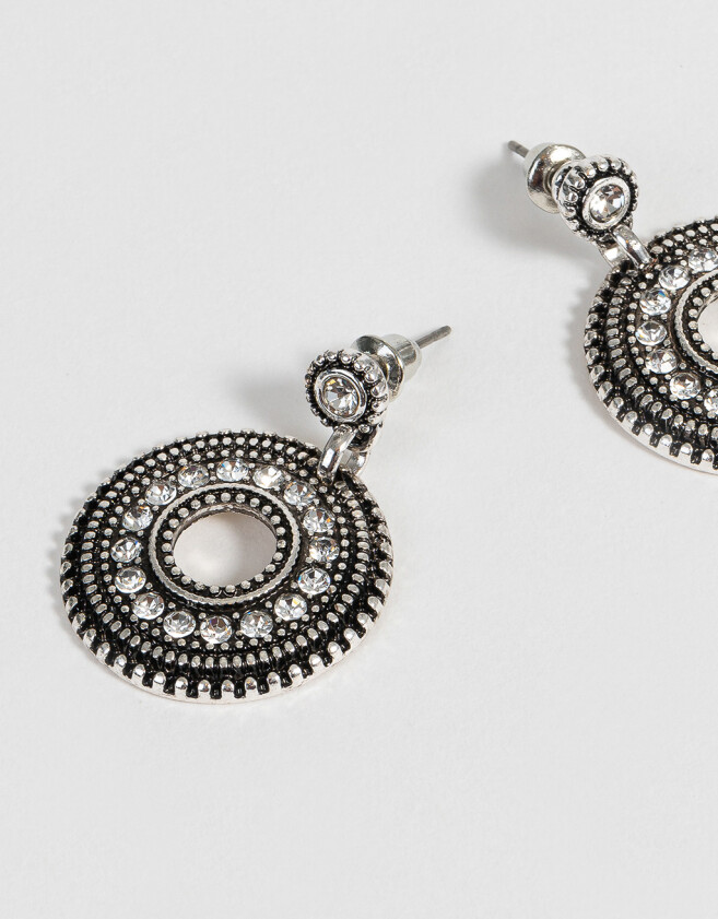 Aros Colgantes Cortos De metal Aros Colgantes Cortos De Metal - Plateado Antique Silver