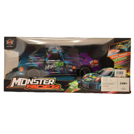 Camioneta Control Remoto RC Monster Torna Alta Vel a Pilas Turquesa/lila