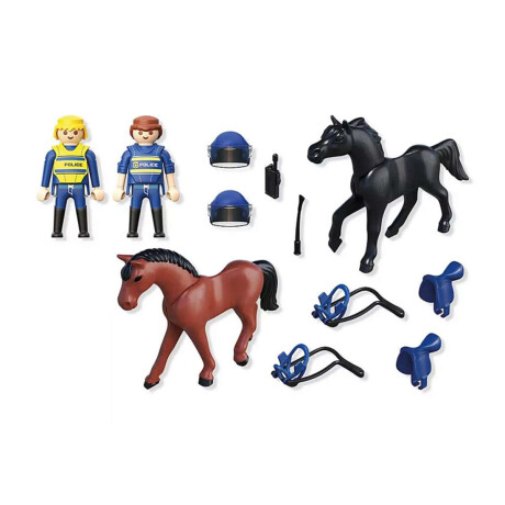 Escuadrón De Policía A Caballo Playmobil 18 Piezas