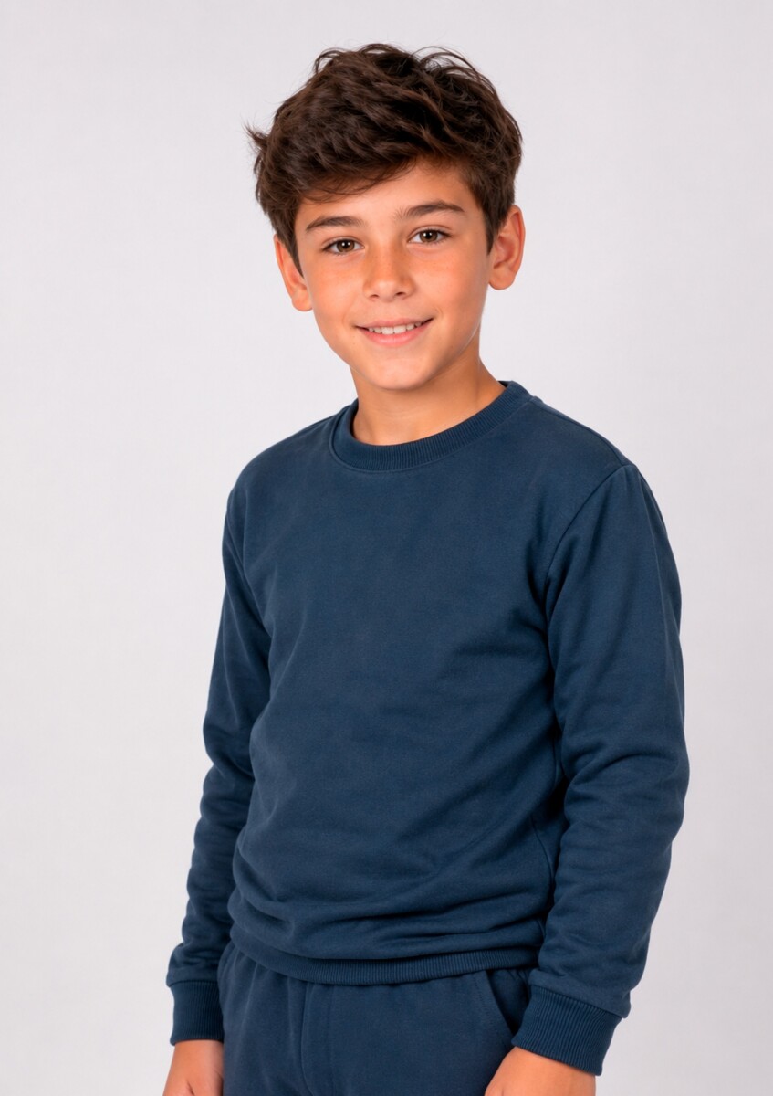 BUZO BÁSICO UNISSEX INFANTIL - AZUL 