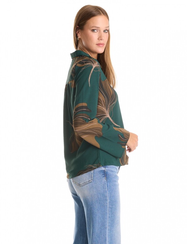 Camisa Printed Det Hombros VERDE/MULTI