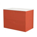 MUEBLE BAÑO SUSPENDIDO MODELO ECONIC 80 CM COLOR NARANJA C/ENCIMERA Mueble Baño Suspendido Modelo Econic 80 Cm Color Naranja C/encimera