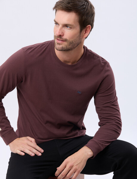 REMERA LISA DE ALGODÓN Bordo