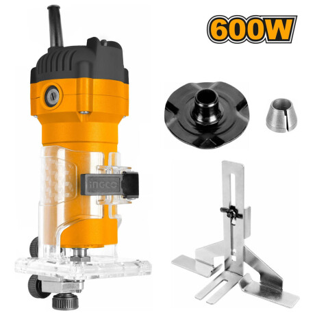 Router Manual 600W 34500Rpm Pinzas 6mm y 1/4" Ingco PLM6001 Amarillo