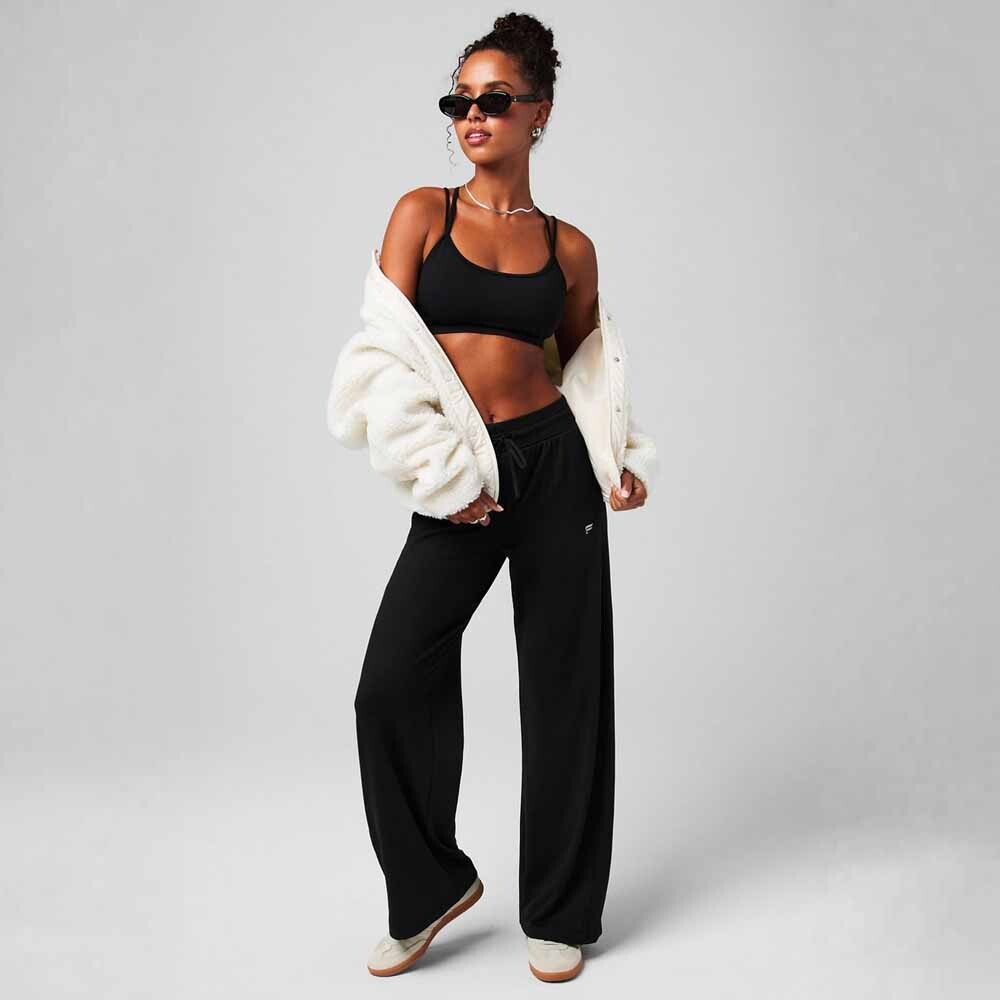 Pantalón Cloud Jersey Wide Leg Pant Mujer Black