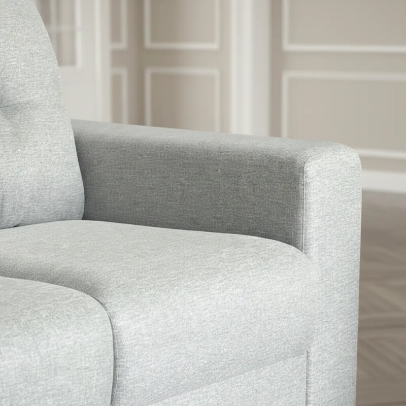 SOFA 2 CUERPOS - TAPIZADO TELA GRIS CLARO SOFA 2 CUERPOS - TAPIZADO TELA GRIS CLARO