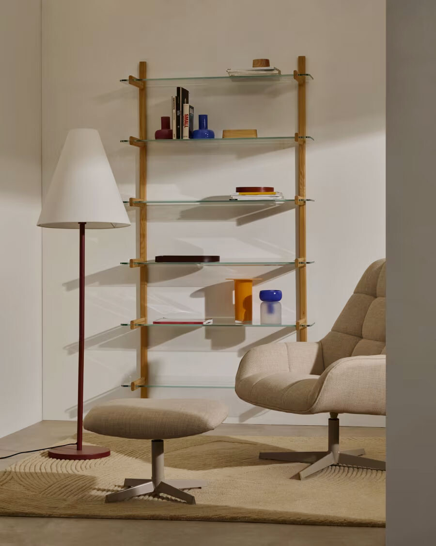 Butaca giratoria Jaspe beige y metal con beige y metal con con acabado gris FSC 100%