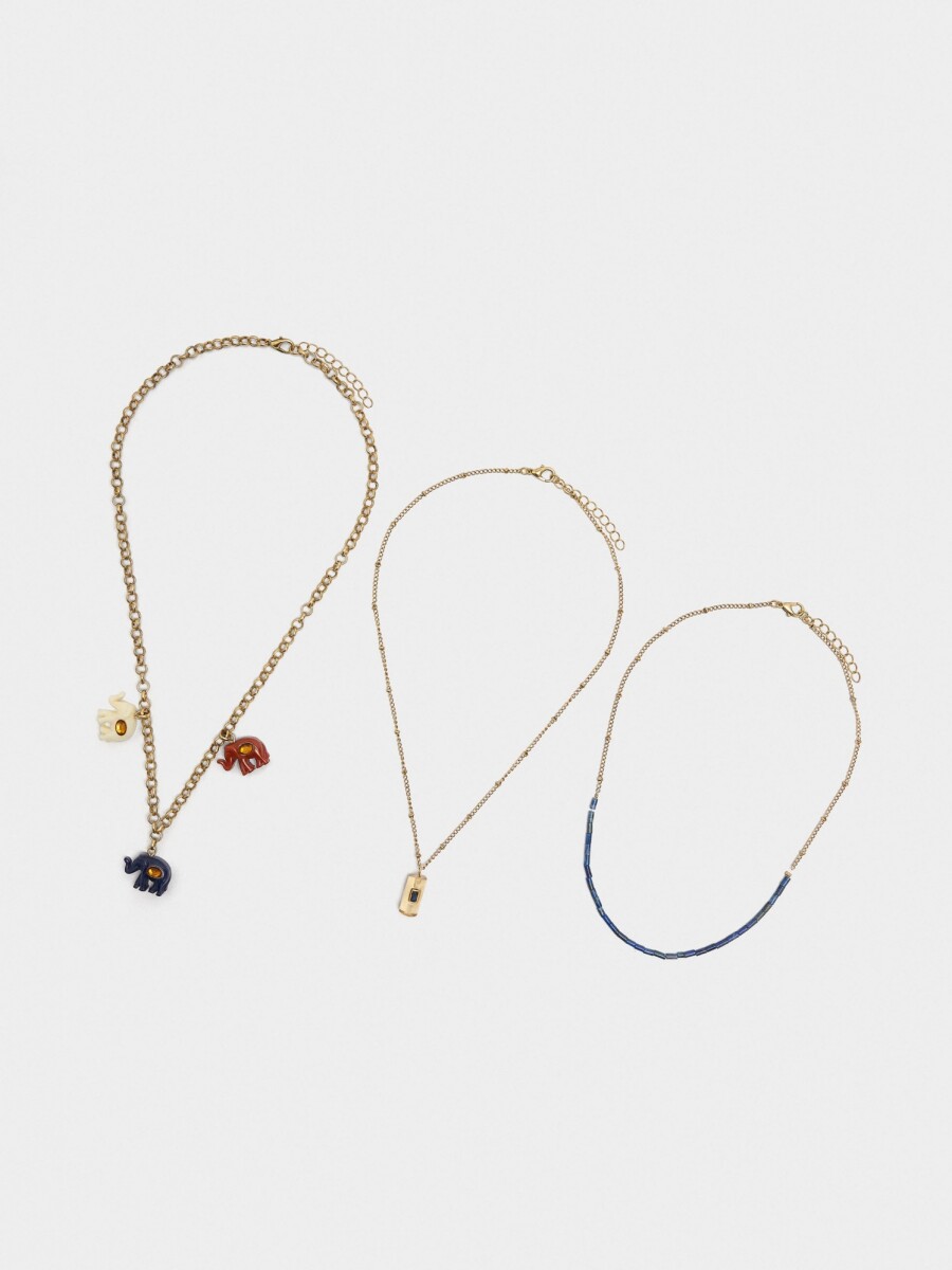 Set De Collares Con Elefantes multicolor