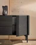 Aparador Lenon 3 puertas y 3 cajones madera maciza y chapa roble negro 200x86cm FSC Mix Crédito