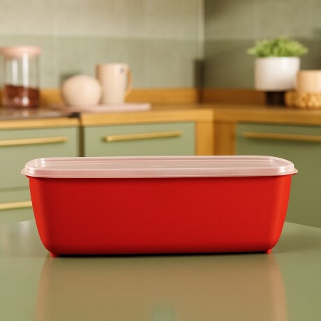 Pote rectangular 3lts ROJO