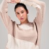Buzo tejido Slowly Beige/rosa
