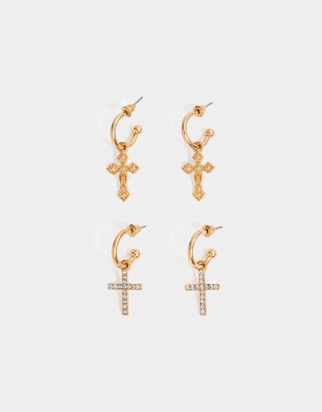 Aros Sets Religioso Aros Sets Con Cruz - Dorado