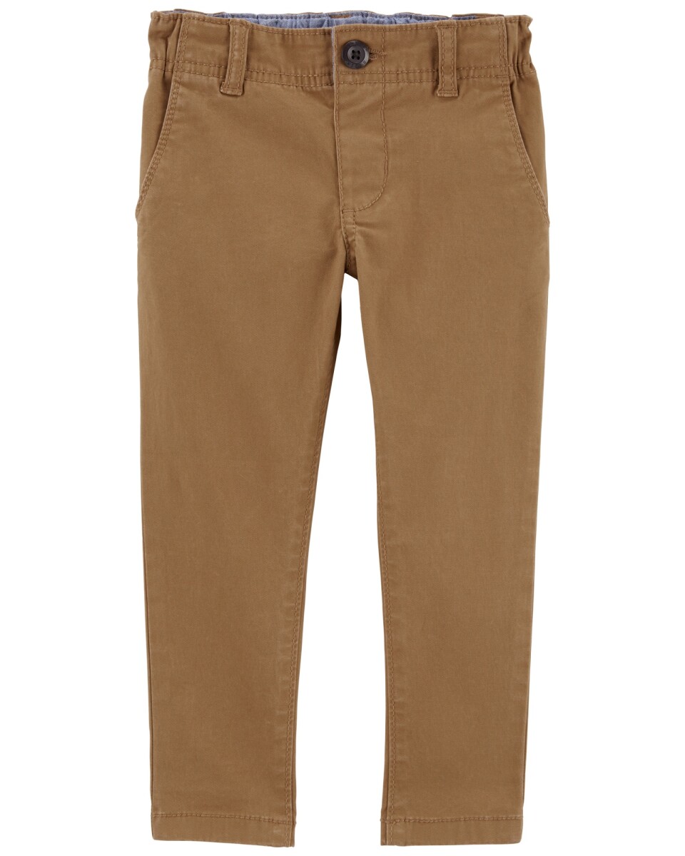 Pantalón de algodón, ajustado, marrón 