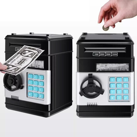 Alcancia Infantil Caja Fuerte Apertura Con Codigo Seguridad Negro