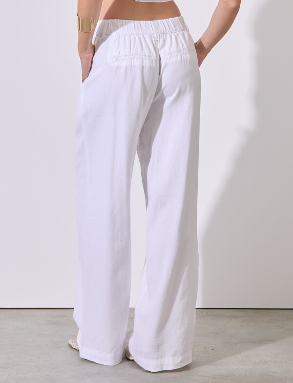 Pantalon Lino Wide BLANCO