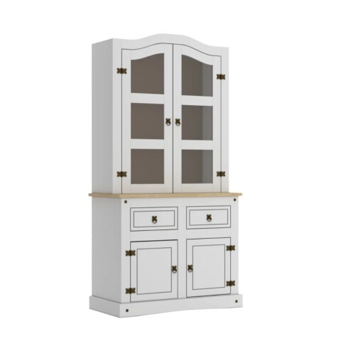 Cristalero Linea Mexicana 4 Puertas 2 Cajones Blanco Cristalero Linea Mexicana 4 Puertas 2 Cajones Blanco
