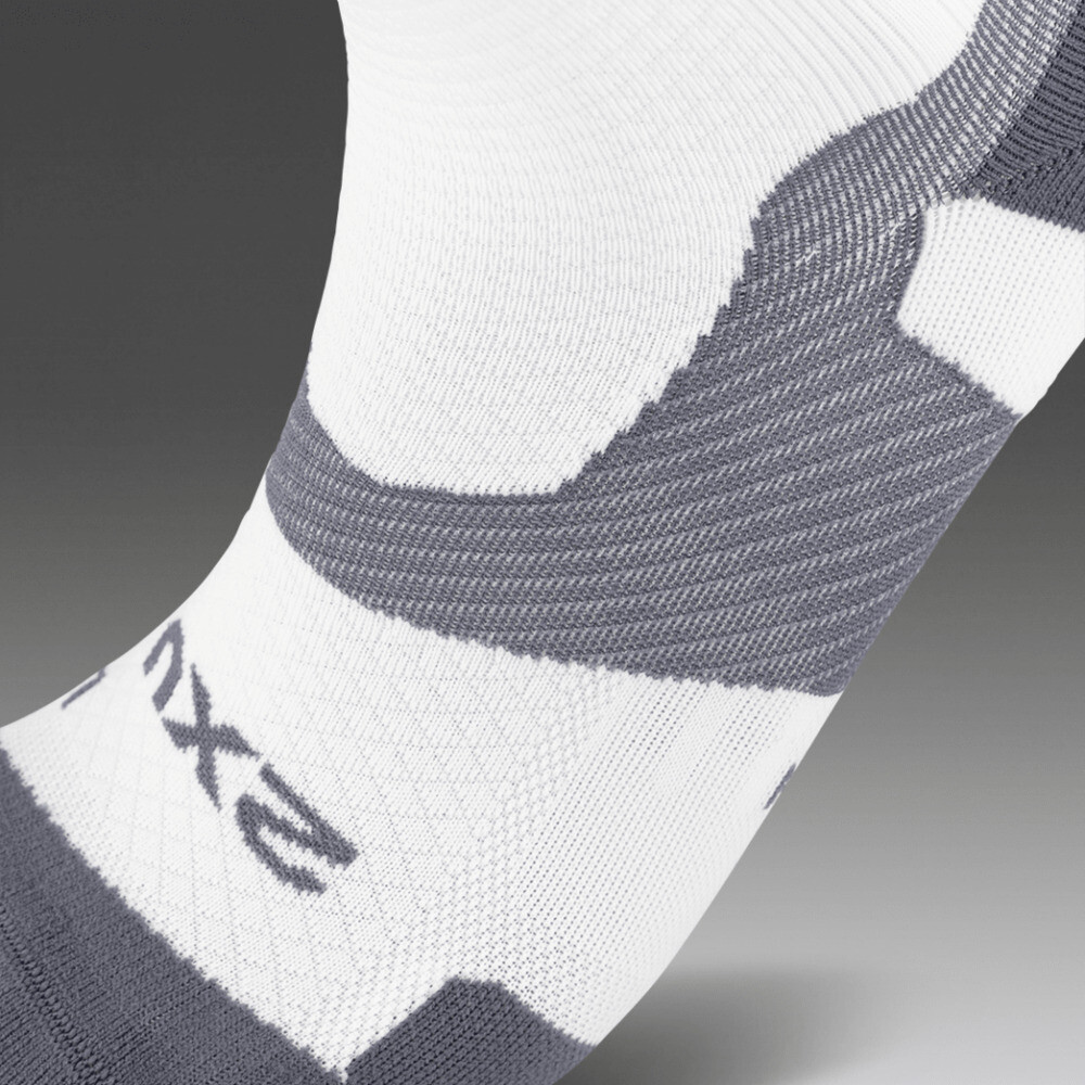 Vectr Light Cushion Full Length Compression Socks - Unisex White/grey