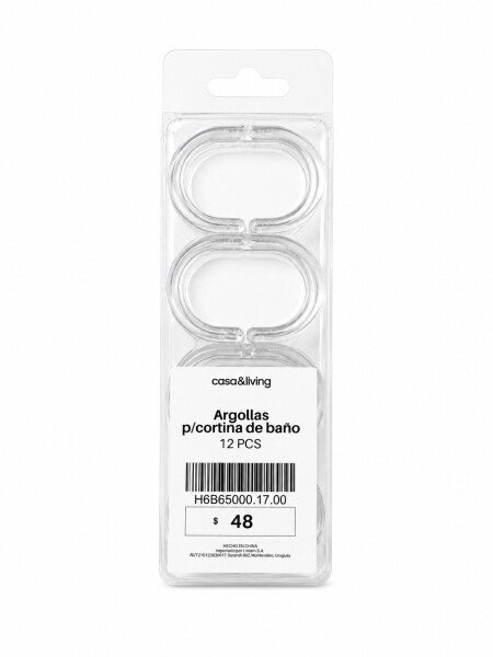 ARGOLLAS TRANSPARENTES SET X 12 TRANSPARENTE
