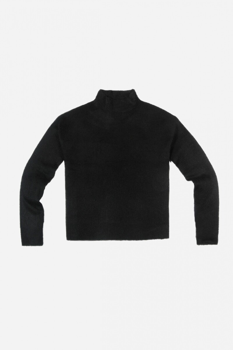 Sweater media polera NEGRO