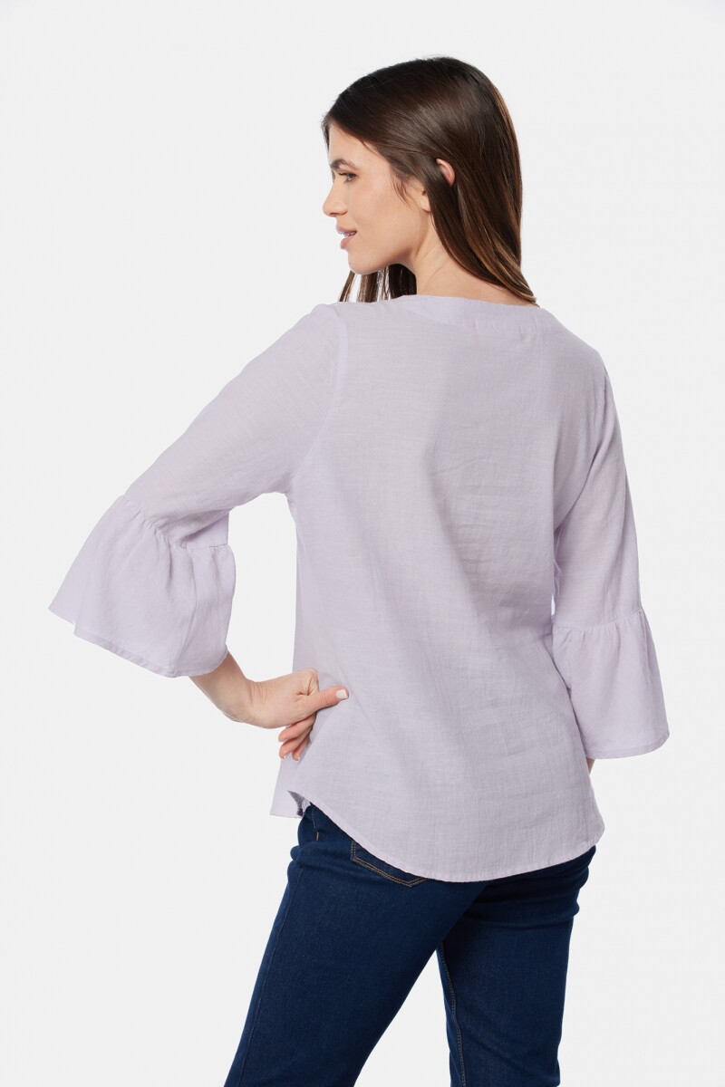 BLUSA DE LINO VOLADOS - Lila 