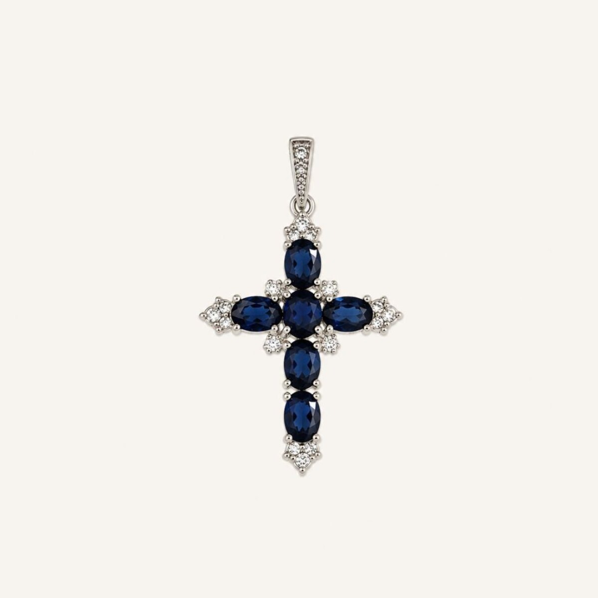 Dije Cruz Blue - Plata 925 