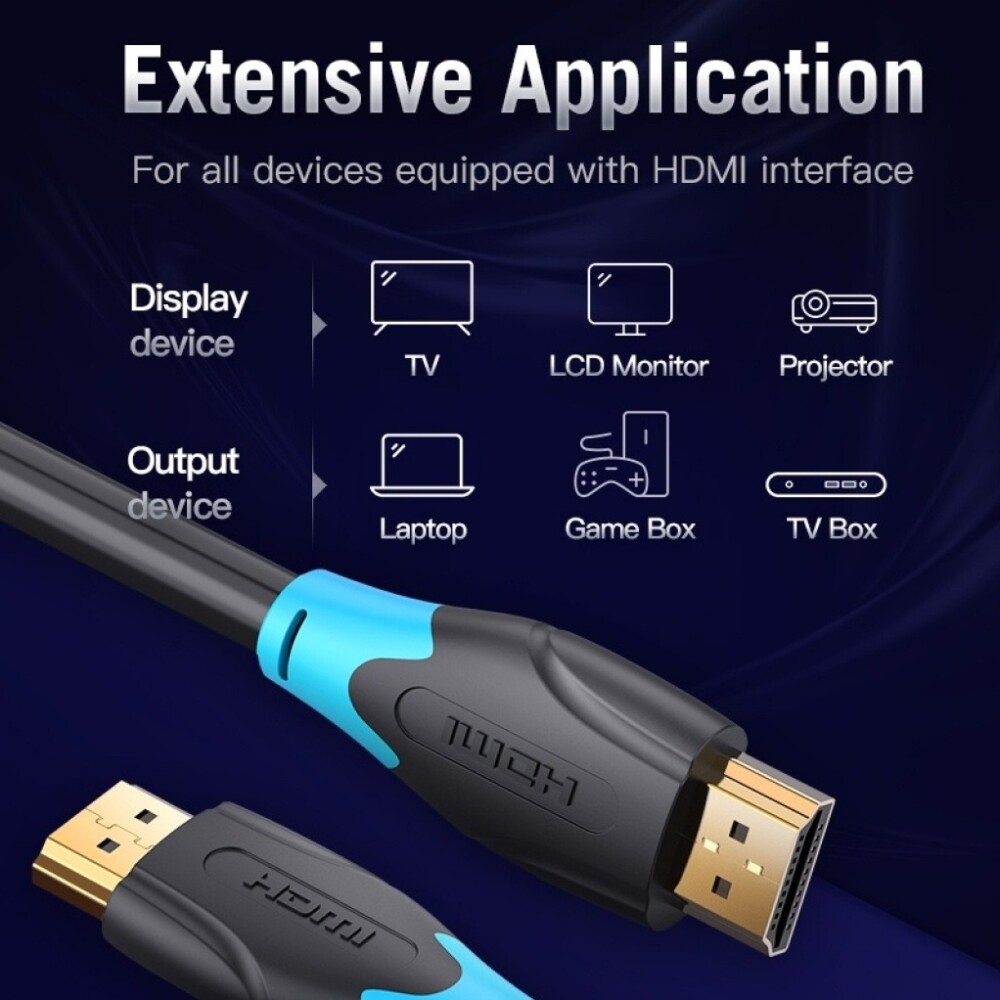 Hdmi Cable 1.5M Negro | Vention AACBG HDMI CABLE 1.5M NEGRO | VENTION