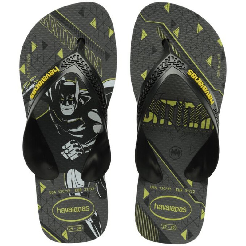Sandalias Infantiles Havaianas Kids Max Heroes Negro - Amarillo