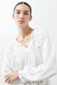 Blusa boho con volados crudo