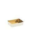 Cesta 19x13x3,5 cm. - PELLE BIANCO+ORO INT Cesta 19x13x3,5 cm. - PELLE BIANCO+ORO INT