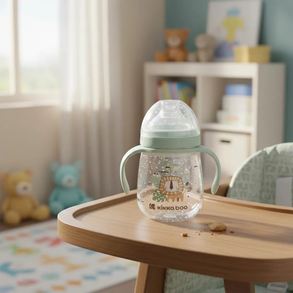 Vaso KIKKABOO 6m+ boquilla silicona verde