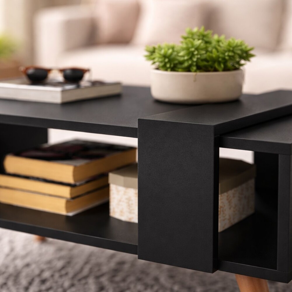 MESA RATONA - ESTILO MINIMALISTA NEGRO