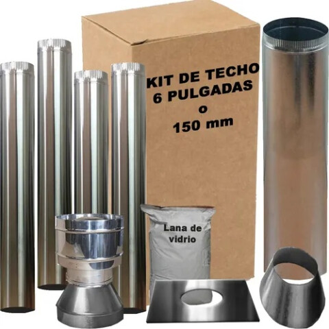 KIT DE CAÑOS SALIDA POR TECHO 6" ACERO INOX 3MTS KIT DE CAÑOS SALIDA POR TECHO 6" ACERO INOX 3MTS
