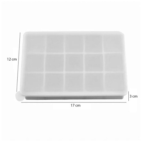 Cubetera Hielera Molde Silicona con Tapa p/15 Cubos de Hielo Amarillo