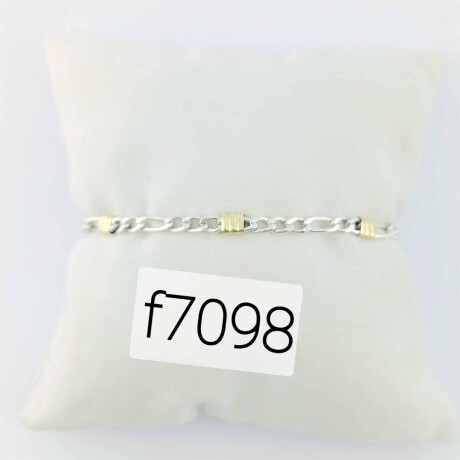 Pulsera de plata 925 con double de oro 18k.A Modelo, FIGARO. Pulsera de plata 925 con double de oro 18k.A Modelo, FIGARO.