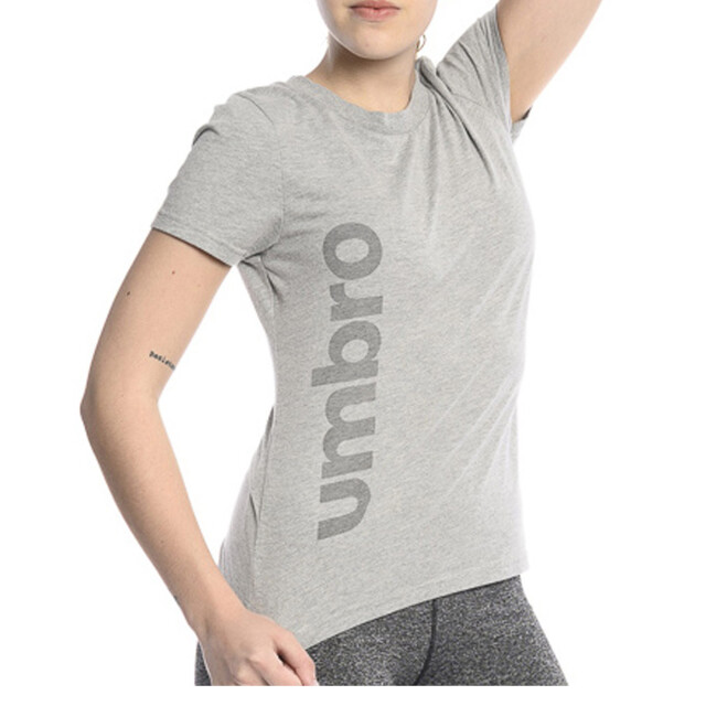 Remera de Mujer Umbro Vertical Dama Gris Melange - Negro