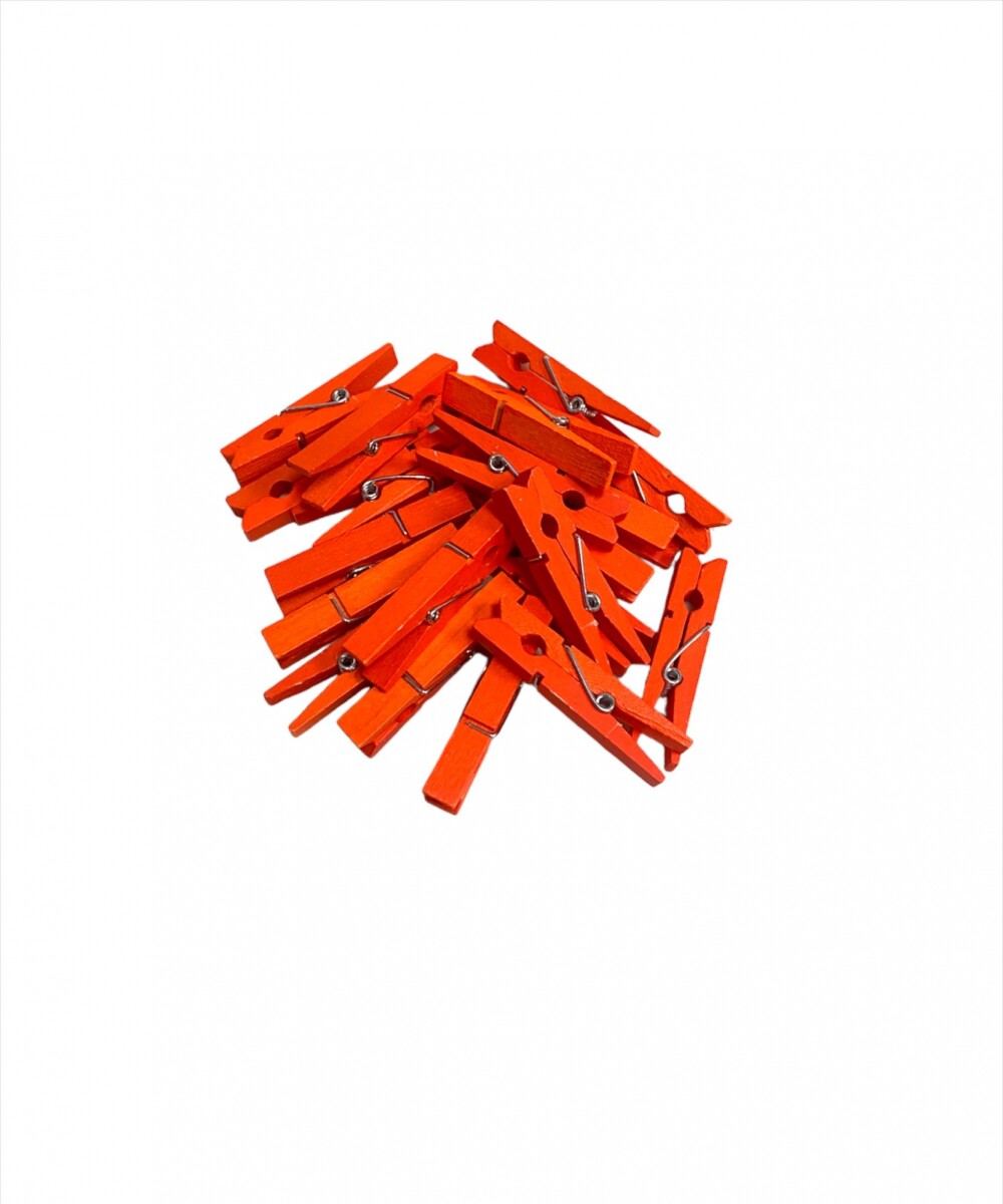 Palillos de Madera en Color x 20 - Naranja 