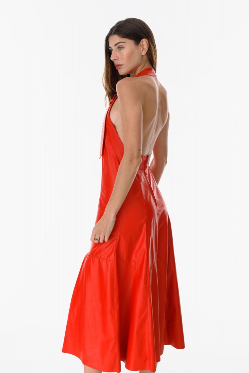 Vestido Leather Citrine - Rojo 
