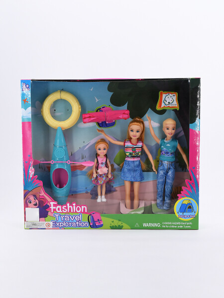 MUÑECOS SET CANOA AZUL