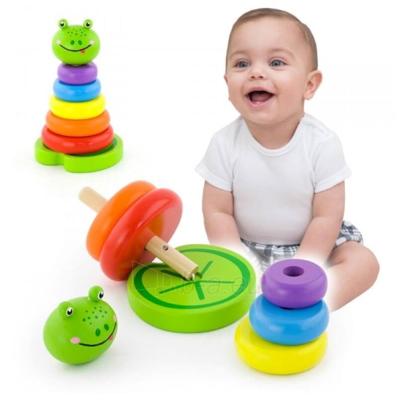 Juguete Madera Viga Niño Didactico Aros De Apilar De Rana Juguete Madera Viga Niño Didactico Aros De Apilar De Rana