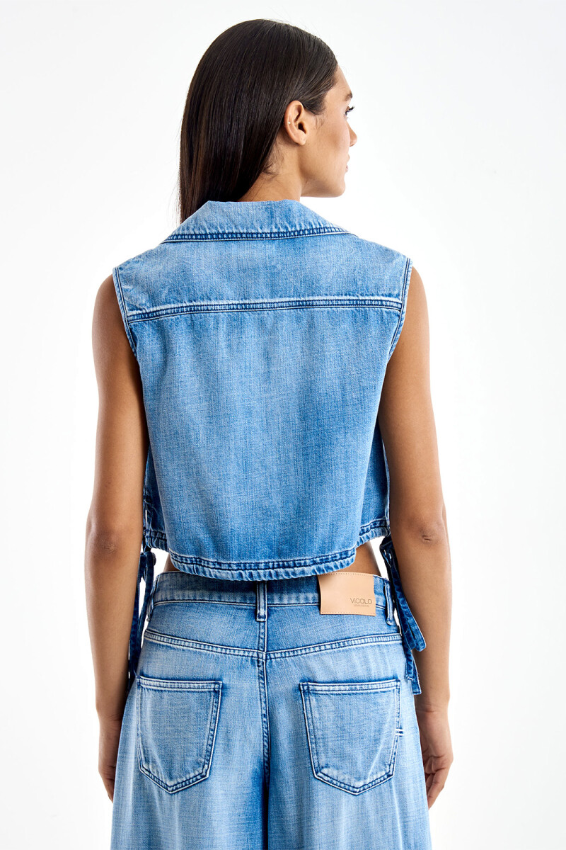 CHALECO DENIM Azul