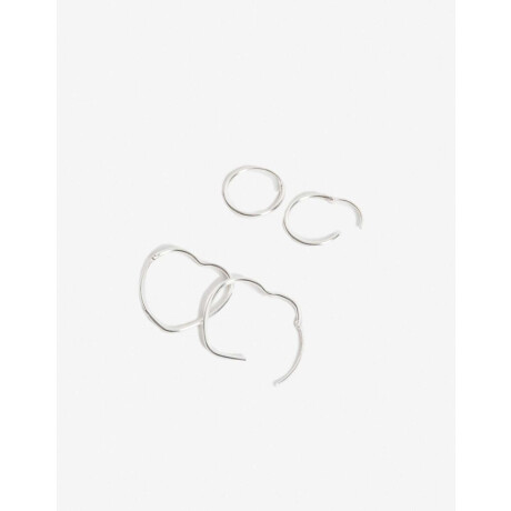 Set De Aros Argolla Plata 925 Plateado